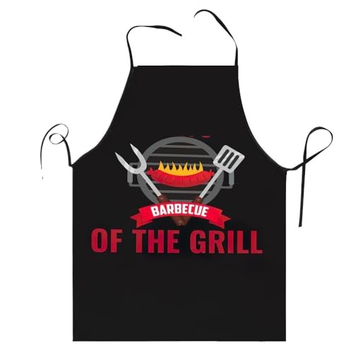Delantales para hombres y mujeres, BBQ Master King Of The Grill Bib Aproan Mujeres Hombres Unisex Cocina Chef Barbacoa Amante Tablier Cocina Cocina para Cocinar Hornear Jardinería, rosso, 68X95cm