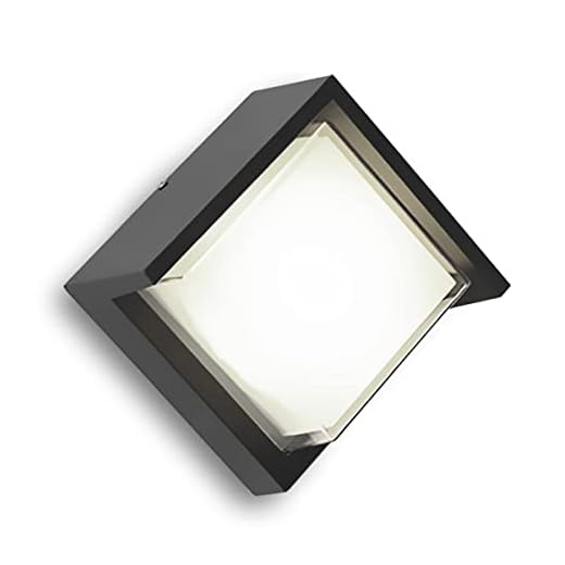 Lámpara de pared LED moderna, 12 W, LED Apliques de Pared exterior, Carcasa de Aluminio,Cuadrada, Resistente al agua IP65, Universal interior y exterior (4000K)