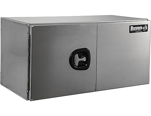 Image of Buyers Products 1705433 Pro Series 24x24x30 Smooth Aluminum Underbody Truck Tool Box, Single Barn Door, Compression Latch, 0.125 in Thick, Rain Gutter & Bulb Seal, Bolt-On Stainless Hinge