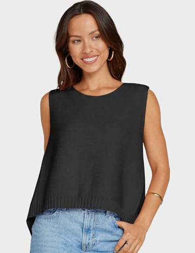 UEU Womens Sweater Vest Bow Tie Back Knitted Tank Tops Casual Crop Vest Tops 2025 Y2K Fashion Clothes3