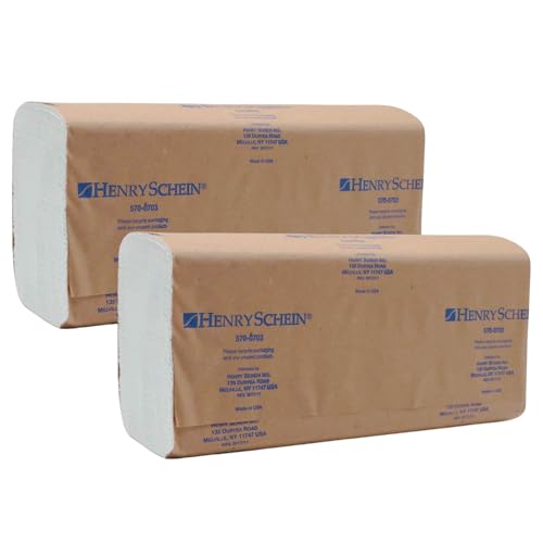 Henry Schein 5700704 2PACKS Multifold Paper Towels (570-0703) With Fast-Drying Absorbency Pockets cover