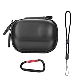 Flymile Small Carrying Case for Insta360 GO 3/GO 3S, PU Hard Shell Lens Cover Protection Storage Bag,Mini Travel Portable Bag with Carabiner&Wrist Strap Action Camera Accessories(Black)