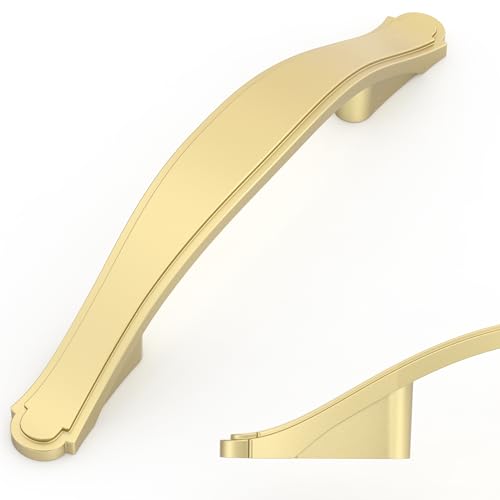 Image of Asidrama 10 Pack 3 Inch(76mm) Brushed Gold Kitchen Cabinet Handles Cabinet Pulls Kitchen Cabinet Hardware for Cupboard Drawer Pulls 2792