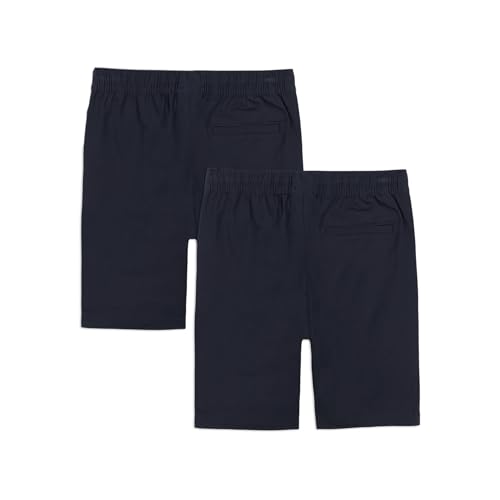 Image of Approved School Wear ASW Boys' School Uniform Pull on Stretch Twill Shorts, Drawstring Waist, Multipack