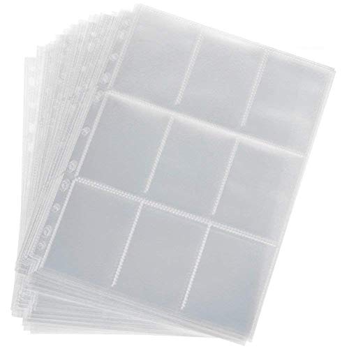 Zihui 270 Pochettes Pour Cartes À Collectionner Portefeuilles De Rangement Collection De Pages D'album Neutres Transparents Jeu De Douilles Pour Cartes De Jeu Porte-cartes Parfait Pour Pokemon Cover