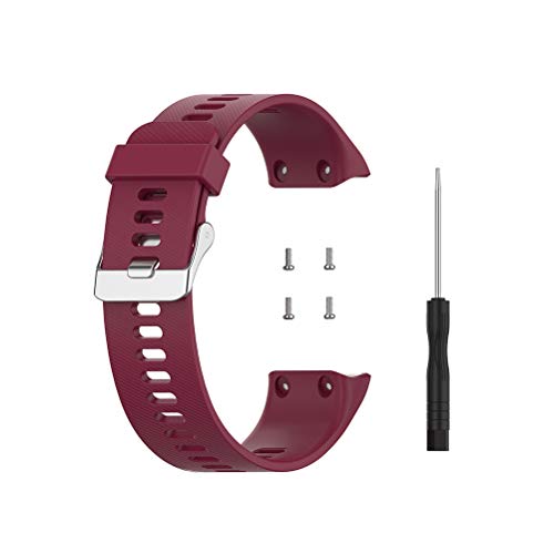 QoFina Correa de Silicona para Reloj, Pulsera para Garmin ForeAthlete 35J, Forerunner35J, Forerunner 35, Forerunner 30, Pulsera de Silicona Suave de Repuesto para Garmin Forerunner Cover