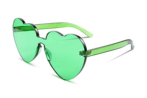 FEISEDY Rimless Heart Shaped Sunglasses Women One Piece Fashion Love Glasses B2419