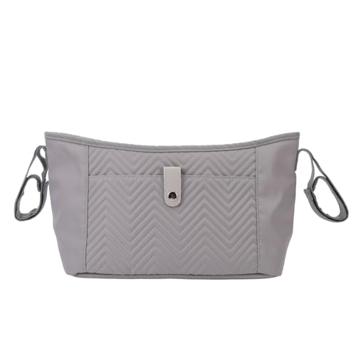 Almeigrity Bolsa para Cochecito de bebé Bolsa para Cochecito Universal de Nailon Impermeable con múltiples Bolsillos de Gran Capacidad para Exteriores (Gris)