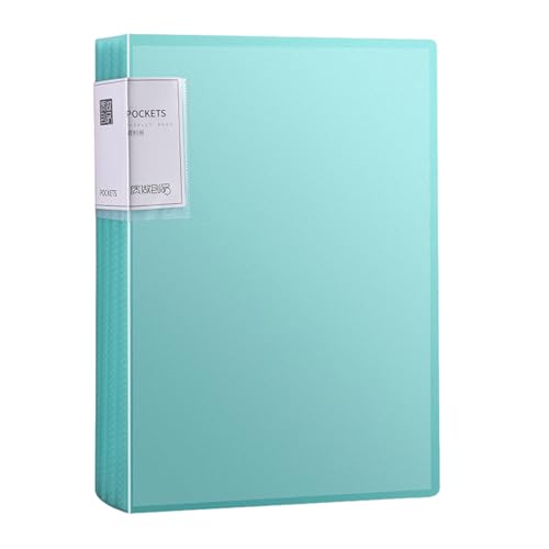 A4資料ファイル 替え背ラベル付き 40ポケット 書類整理用 フォルダー クリアファイル 透明 表紙 PP素材 防水 学校 会社 オフィス 収納 資料ケース 文房具 文具(ブルー/ピンク/グリーン/ホワイト/ブラック) (グーリン)