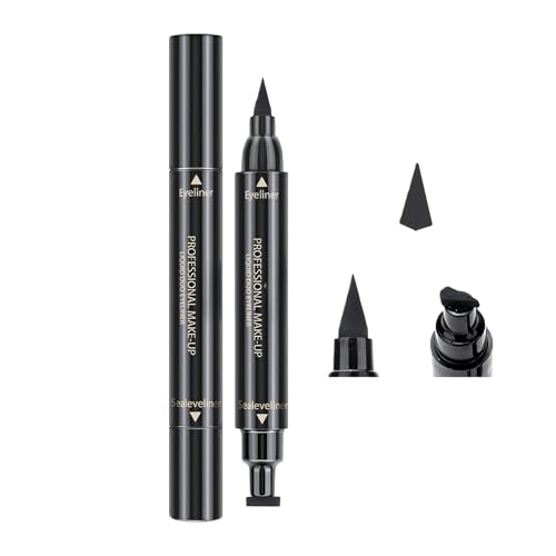 Professional Winged Eyeliner Stamp & Liquid Liner Pen | Waterproof & Smudge-Proof Black Eyeliner Long-Lasting Makeup for Cat Eye Looks | Easy to Use for Beginners & Professionals