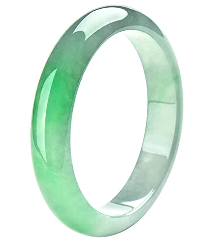 Bracelet en jade naturel de type glace transparente avec fleur flottante