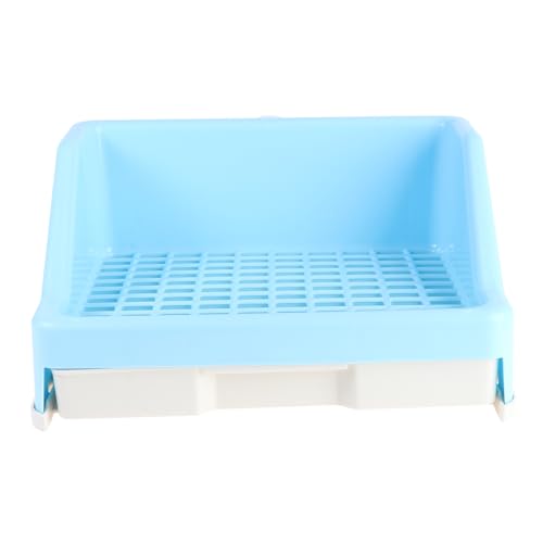 TOGEVAL Kaninchen Schubladen Toilette Aus Verschleißfestem Kunststoff Stabile Ebene Wc Für Hauskaninchen Käfigbefestigung Blau Praktische Hygiene Für Innen Tierhandel