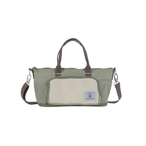 Image of Humble-Bee Lightweight Diaper Bag Compact Expandable Stylish Mommy Organizer Water Repellant Tote with Removable Shoulder Strap and Stroller Straps - Mini Charm Olive Green Dusk