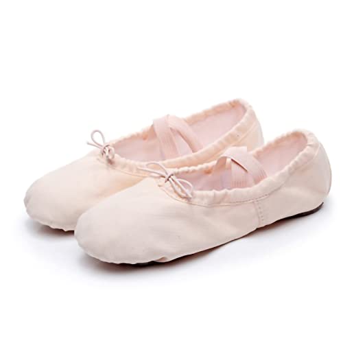 SUNGOOYUE Canvas Ballet Dance Shoes,Ballet Shoes for Toddler Little Big Kid Boy Girl with Breathable Comfortable Elastic, Suitable for Dance Practice