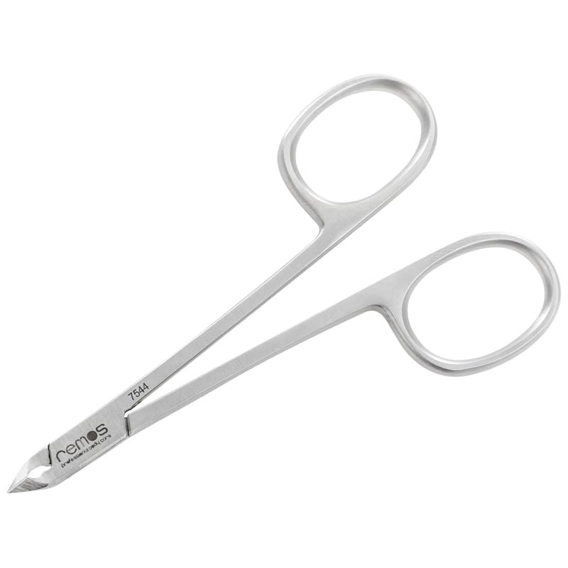 REMOS Pince à cuticules en forme de ciseaux tranchant 4 mm - acier inoxydable - 10 cm