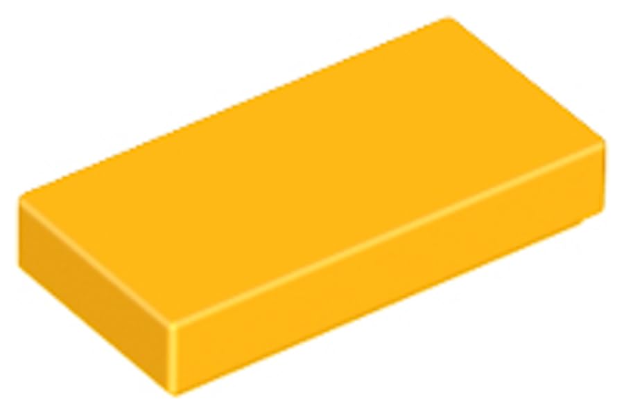 LEGO Tile 1x2, Part 3069, Building Block Component (Bright Light Orange, 10, Bricks) — image 1