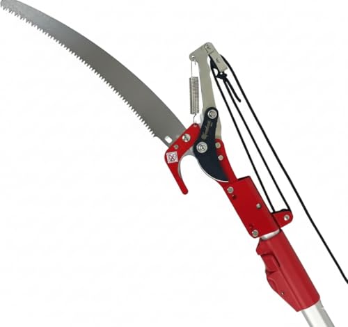 KAMIKAZE Tijera para Podar Pértiga KM-62 Telescopica para Ramas de 25 mm. Diseño Extra Ligero y Ergonomica. Incluye Pertiga Extensible de 3m. Sistema de Corte Bypass. Poda en Altura