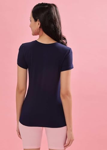 Image of Dollar Women's Solid Stretchable Cotton Round Neck Tshirt