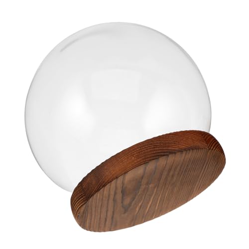 Toyvian Glass Dome with Base Transparente para Flores Preservadas Campana Cierre Anticaída Soporte Decorativo para Sala Oficina y Eventos Exhibidor de Figuras y Globos
