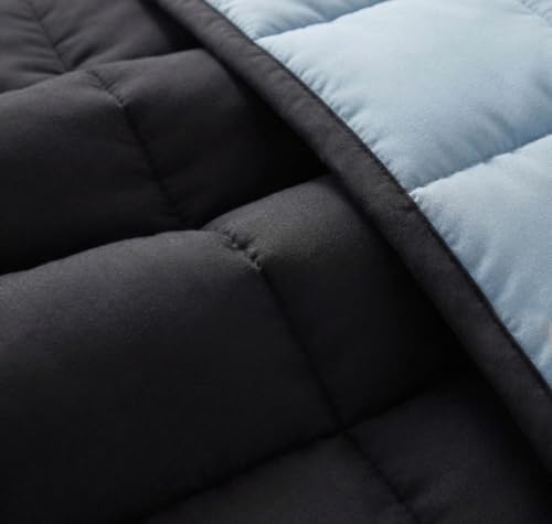 Image of SANMARINO Reversible Single Size Comforter 220 GSM Microfiber | Single Bed AC Comforter /Blanket for Winter & All Season | Soft Lightweight Quilt /Duvet (60 x 90 Inches, Charcoal Black)