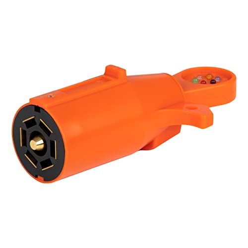 CURT 58272 7-Pin RV Blade Trailer Wiring Towing Vehicle Socket Tester Orange