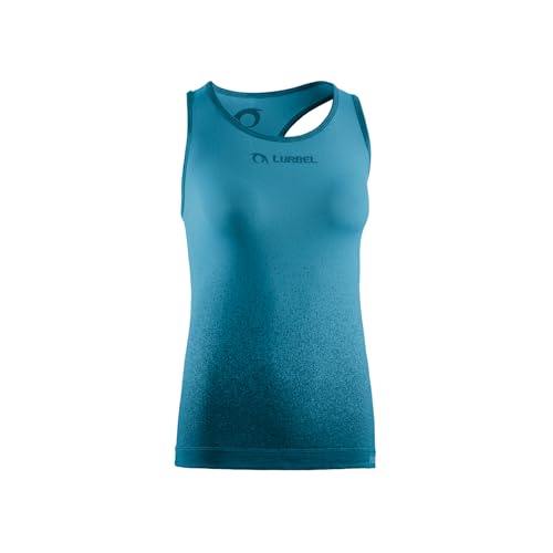 Lurbel Samba Singlet W, Camiseta Anti-Olor, Camiseta de Trail, Camiseta para Correr, Camiseta sin Mangas, Camiseta para Mujer. (S - Turquesa/Negro)