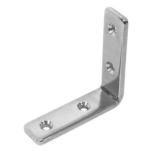 LFM- Iron L Corner (Glossy) L Shaped Support Angle Finish Silver Size:- (3 INCH) (Pack of 4)