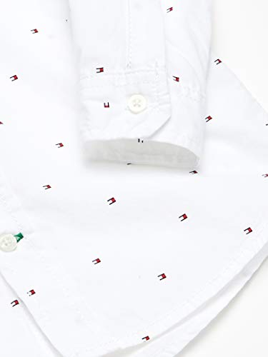 Tommy Hilfiger Boys Ellison Long Sleeve Button-Down Woven Shirt, Chest Pocket & Collar Button Down Shirt, 100 White, 12 14 Us #TOP1