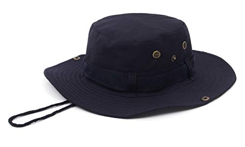 GEMVIE Chapeau Bob Homme Femme Chapeau de Soleil Anti-UV Été Pliable Chapeau de Pêche avec Mentonnière pour Alpinisme Randonnée Cover