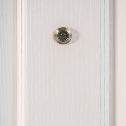 Mirilla ajustable para puerta frontal de cobre Homoyoyo con cubierta de privacidad, amplia visión de seguridad para puerta, para hogar, oficina y hotel, instalación clara y fácil miniatura 3