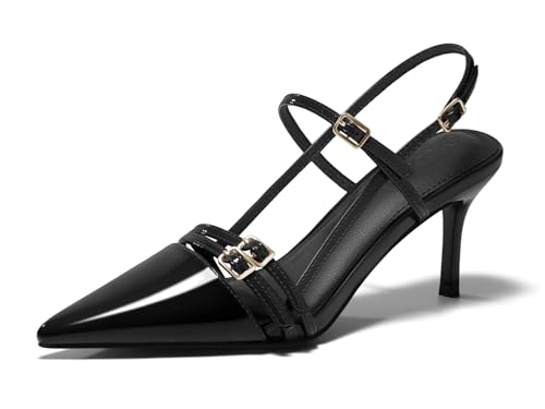 Coutgo Womens Slingback High Heels Strappy Closed Pointed Toe Pumps...