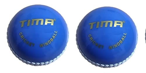 Image of TIMA Synthetic Cricket Ball Poly Hard Cricket Balls - Indoor & Outdoor Training Cricket Ball for Coaching Practice (Blue Pack of 2)