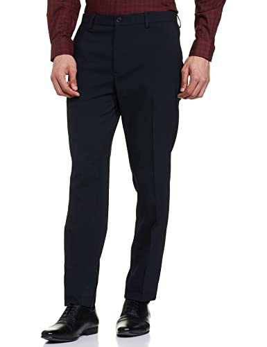 Image of Marks & Spencer Mens Slim Fit Flat Front Stretch Trousers (32) Navy