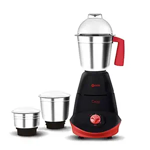 KWW Capro 3 Jar Mixer Grinder | 3 Stainless Steel Jars with Auto Overloading Protection | ISI Certified Shock Proof Body | Mixer Grinder For Masala Grinding | 2 Years Warranty (Red & Black)
