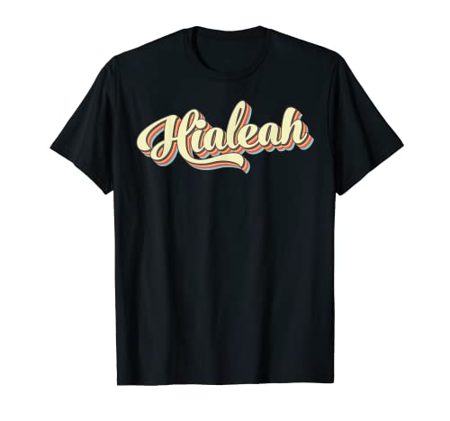 Hialeah T-Shirt Retro Art Baseball Schrift Vintage T-Shirt
