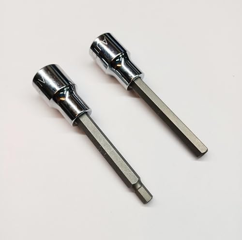 Image of 6mm and 8mm Long Allen Socket Set for Precision Fastening and Tightening, Long Allen Socket 6mm and 8mm Long Allen socket, Chrome Vanadium Steel, Pack of 2, Suitable for home and workshop, 1 /2 Drive
