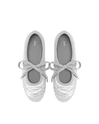 JW PEI Women's Erika Topstitching Lace-up Ballet Flats3