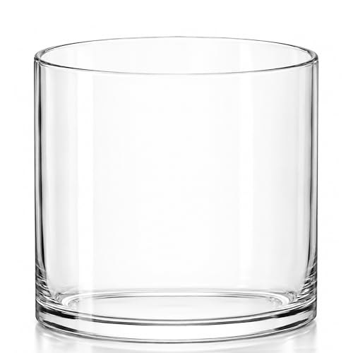 Royal Imports Flower Glass Vase Decorative Centerpiece for Home or Wedding - Cylinder Shape 5x5 Clear