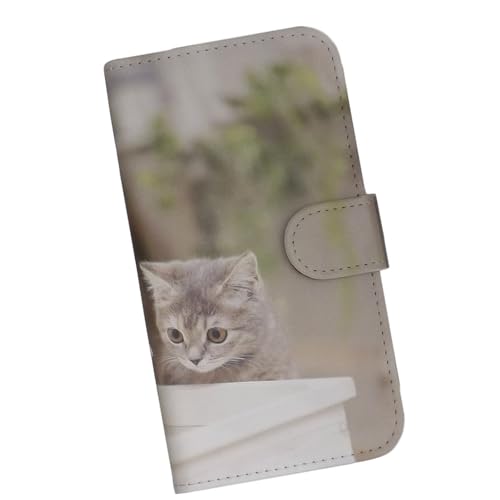 arrows We2 A402FC 互換品スマホケース 手帳型 ネコ ブリティッシュショートヘアー 花 かわいい (s643)