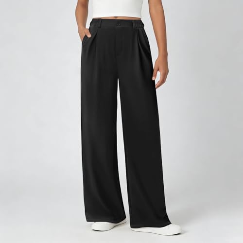 Pantalon élégant décontracté doublé bleu au tombé fluide impeccable