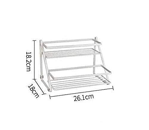 appeasy Metal 2 Step Countertop Step Shelf Kitchen Rack for Spice Storage Container (White) 18D x 26.1W x 18.2H Centimeters 1