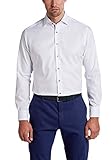 Manschette: Kombimanschette eterna Langarm Hemd Modern Fit Natté strukturiert,Weiß,40