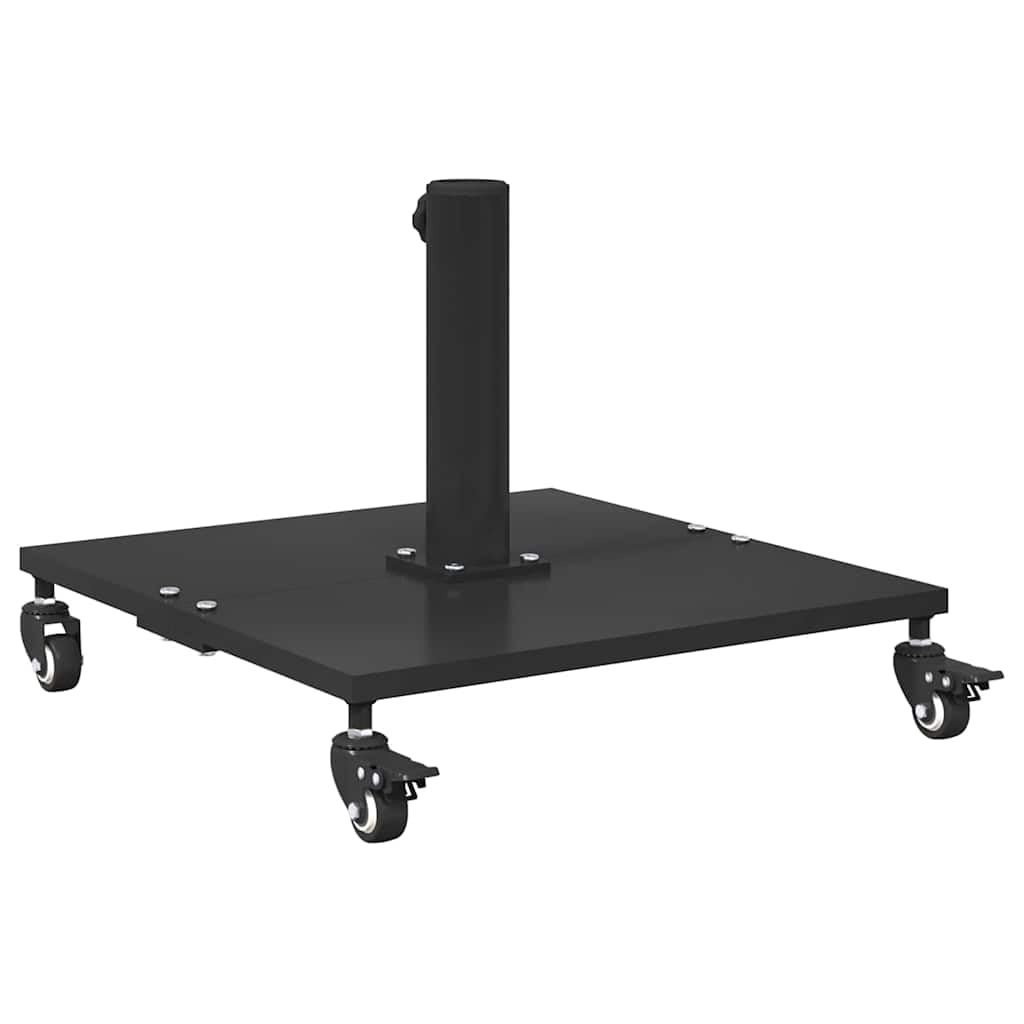 Supporto per ombrellone nero, in acciaio, 45 x 45 x 31,5 cm, stabile, con peso, per balcone, terrazza, giardino e patio, come supporto per ombrellone