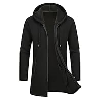 Details: This men's knitted cardigan is crafted from high-quality material, featuring a hood, full front zipper, two side pockets, and a comfortable lining. Material: Experience comfort and a skin-friendly feel with this men's sweater, crafted from s...