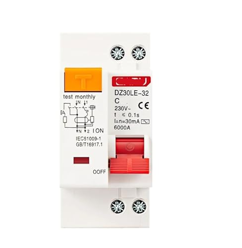Disjoncteur à courant résiduel DZ40LE 230V protection différentielle contre fuites de court-circuit