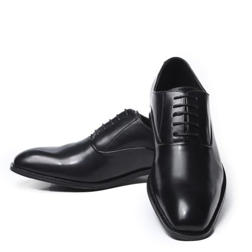 Men's Leather Oxford Dress Shoes Round Toe Rubber Sole Block Heel Non Slip Business Wedding Formal Comfortable Genuine Leather Stylish Office3