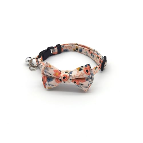 YellowCult Fancy & Comfortable Pet Collars for Cats, Puppies, Small Dogs, Fat Rabbits with Adjustable Size, Bell & Buckle Safety Lock-[Floral Bow]-[Peach],26 cm,W_2 cm (B0CZYMGVM8) Amazon Price History, Amazon Price Tracker