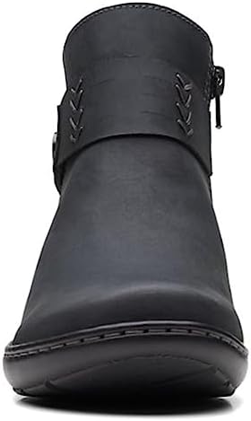 Clarks Women's Cora Rae Ankle Boot, Black Leather, 6 | Image 2