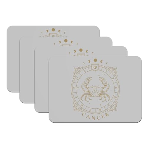 Set de table Cancer en caoutchouc gris de qualité pour décoration astrologie