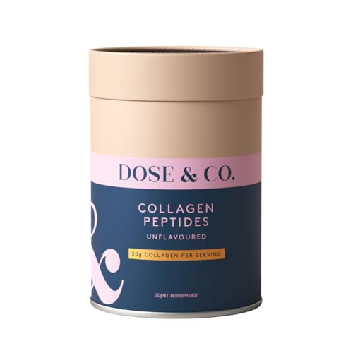 Dose & Co Pure Collagen Peptides Powder Unflavoured 283g | Bovine Collagen Peptides Type I & III (Peptiplus) | 12g Protein per Serving | Skin Hair & Nails Support | Halal Keto Friendly